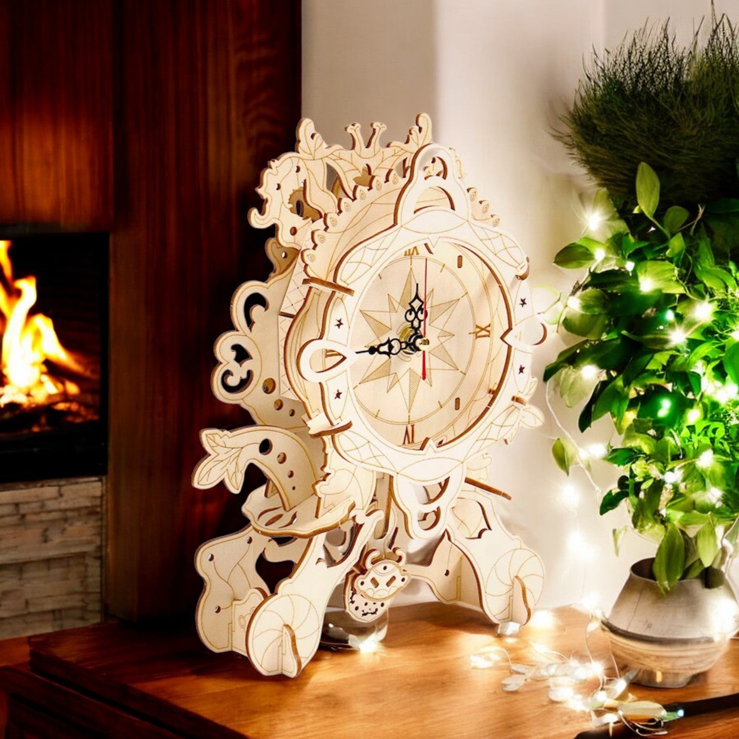 puzzle 3D horloge avec guirlande lumineuse